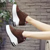 Fashion Autumn Women Ankle Boots Platform Shoes Wedges High Heel Winter Boots Sneakers 11CM Height Increasing Shoes Woman 201104