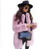 Women Winter Warm Faux Fur Coat Thick Womens Middle -Long Overcoat Turn Down Collar Female lady Pure color thick plush jacket Must-have Outerwear Snow clothes plus size