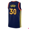 Stephen Curry Basketball Jersey 30 James Wiseman Klay Thompson NCAA College Maillots 75e anniversaire 33 11