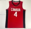 저렴한 New Jamal Murray #4 팀 캐나다 농구 유니폼 스티치 맞춤 이름 번호 남성 여성 청소년 XS-5XL