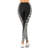 Moda mujer pantalones sexy mujer legging negro símbolo costura impresión fitness leggins slim leggins suave y elástico polainas 201014