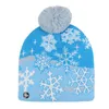 Cappelli e sciarpe natalizi a LED per bambini, mamme, berretti invernali caldi, berretti all'uncinetto per pupazzi di neve di zucca, decorazioni per feste LX3451