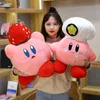 Game Kirby Adventure Kirby Plush Toy Chef Strawberry Style Soft Doll Stuffed Animals Toys for Children Birthday Gift Home Decor