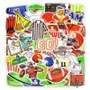 50 PCS Cool Football Waterproof Sticker GAME DAY Football Theme Party Stickers Gift DIY Water Bottl Laptop Suitcase Guitar Stickers Decals