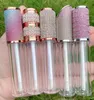 Tubes de brillant à lèvres transparents vides Tube de baume à lèvres en plastique rouge à lèvres Mini échantillon contenant cosmétique avec capuchon en argent F