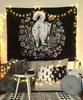Katt witchcraft tapestry vägg hängande tapisser mystisk divination bahomet ockult hemmur svart cool dekor katt coven