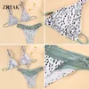 Zrtak Ruffle Bikini包帯フローラルボウ水着女性水着プリントレースアップビキニフェミニノバススーツ女性ビキニセットLJ200814