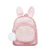 女の子ミニバックパック財布かわいいウサギの耳ランドセル子供のための通学ブックバッグ子供のバックパック Mochila