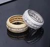 Neue Mode 18k Gold Weißgold Blingbling Cz Zirkonia Full Set Finger Band Ring Luxus Hip Hop Diamant Schmuck Ring für M230A