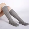 Dames knie hoge kanten been warmers kousen breien vlecht winter warme sokken losse laars sokken voor vrouwen mode