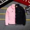 Herbst Neue Männer Jeans Jacke Mode Lässig Schwarz Weiß Rosa Loch Zerrissene Denim Mantel Männliche Marke Kleidung 4XL 5XL 201118