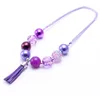 Nouveauté enfants fille couleur pourpre gland perles pendentifs collier fête d'anniversaire cadeau gros colliers bijoux cadeau de noël