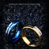 خواتم الزفاف Beier 100٪ ريال التنغستن الأزرق / الذهب / أسود الأزياء 6 ملليمتر أعلى جودة كويز خاتم عالية مصقول الانهيار W049