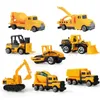 8pcs / set mini alliage ingénierie voiture tracteur jouet camion à benne basculante modèle classique véhicule jouets éducatifs pour garçons enfants LJ200930