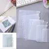 Clear Binder Pockets A5 A6 A7 Zipper Binder Pouch 6 Holes PVC Zipper Loose Leaf Bags Document Filing Bags for Notebooks Document