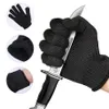 Fil d'acier noir blanc Gants anti-coupure en treillis métallique Sécurité Anti-coupure Résistant à l'usure Gants de travail de boucher de cuisine Auto-défense de jardin