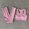 New Yoga Sets Women Tracksuits Sportwear Moda Moda Solid Fitness Conjuntos de sutiã de tanque sexy com leggings sem costura de 2 peças T200115