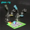 narghilè Mini Dab Rig Bong colorati in vetro spesso Inline Perc Water Pipes 14mm Joint Oil Rigs Bong piccolo con 4mm Banger al quarzo