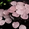Adornos de cristal de corazón de amor natural Piedra en forma de corazón imperforado Rosa Tallado Amor Artesanía Hogar Decoración de escritorio Objetos BH6181 TYJ