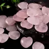 Natural Love Heart Crystal Ornaments Imperforate Hearts Shaped Stone Pink Carved Love Handicraft Home Desktop Decor Objects BH6181 TYJ