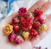 Outils d'artisanat Gutta percha rose tête semi-fini boucles d'oreilles accessoires collier à faire soi-même roses fleur sèche vraies fleurs