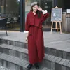 LANMREM 2020 schicker Herbst Neuer langer Mantel Koreanischer Stil solide asymmetrische verstellbare Taille knöchellange Windjacke für Frauen 2A206 T200828