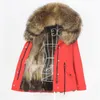OFTBUY Su Geçirmez Parka Gerçek Fox Kürk Doğal Rakun Kürk Yaka Hood Kış Ceket Kadınlar Sıcak Giyim Çıkarılabilir Yeni 201125