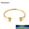 New Style Cuff Bangle Bracelet for Women Ball Open Sphere Ending Simplistic Pulseiras Women Stacked Jewelry