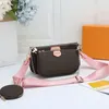 Multi Pochette 3 Parça Set Accessoires Çantalar Cüzdan Omuz Çapraz Vücut Messenger Kadın Çiçek 3pcs Siyah Pembe Crossbody Saf Çanta