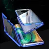 Étuis de protection d'écran en verre trempé pour Huawei Mate 30 Pro, Coque avec bords métalliques magnétiques, Film de couverture en verre pour Huawei Mate 30