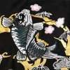 HZijue Mężczyźni Koszulki Haft Fish Top Odzież Marka Chiński Japoński Styl Koszulki Dla Mężczyzna Tees Streetwear Bawełna Plus Rozmiar LJ200827