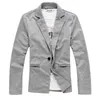 Autumn Men s casual stickad kostym blazer manlig smal kostym jackor affärskläder svart grå toppkvalitet LJ201103