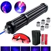 High Power 16W Längre Blue Laser Pointers 450nm Lazer Pen Sight Ficklight Burning Matchburn Cigars inkluderade 18650 JLLBQW7850964