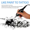 Complete Tattoo Pen Silnik Rotary Tattoo Machine Cartoo Wkłady Igły Zestaw zasilania Tatuaż Body Art Gun Microblading Liner Shade