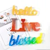 Silicone Mold Hello Love Live Blessed Epoxy Resin Moulds DIY Ornament för hemmakontor Bröllopsinredning RRA11350