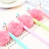 Gel pennor 12pcspack rolig cool ull fluffig blå bläck pendellskolekontor leverantörspapper kawaii blyertsväska fodral söt sak4585810