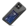 Porte-cartes Etui portefeuille antichoc en gel de caoutchouc TPU souple transparent pour iPhone 12 Mini 11 Pro Max XR XS 6 7 8 Plus