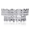 Personalizzato Oro Bianco CZ Cubic Zirconia Denti Griglie Hip Hop Vampire Bling Fang Grillz Iced Out Full Diamond Dente Cap Mens Wome1782969