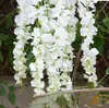 Simulation de fleurs de vigne de glycine allongée unique, décoration de scène pour studio de mariage intérieur et extérieur