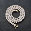 Men039s – chaîne de Tennis glacée à 1 rangée, collier de 3mm 4mm 5mm, bijoux Hip hop, nouveau 8095800