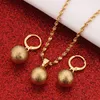 Moda oro smerigliato perline orecchini collane con pendente per le donne Yonth ragazze palline rotonde collana di perline set di gioielli