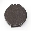 Mini Round Logo Engraved Carbon grey Metal Compact Mirror