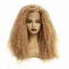 Popular fluffy African koji high temperature silk chemical fiber wig Front lace half hand hook head cover