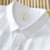 Nuova camicia bianca uomo estate manica corta in cotone di lino traspirante top solido uomo di alta qualità abbigliamento Camisa masculina 566 G0105
