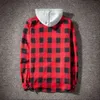 Mode Plaid Hooded Denim Shirt Slim Fit Hommes Chemises Habillées Check Plaid À Manches Longues Hommes Casual Shirt Bussiness Social Chemise G0105