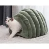 Lit de chat pliable Pet hiver peluche maison de chat pour chiens d'intérieur tapis de chenil petit chien chaud grotte sac de couchage produits 201223