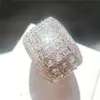새로운 패션 지르콘 망 다이아몬드 여성을위한 고품질 약혼 반지 실버 결혼 반지 쥬얼리