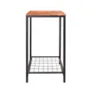 Tableau d'extrémité de 2 niveaux de table industrielle avec cadre en métal durable, table basse avec étagères en treillis pour salon, rustique browna19 A50
