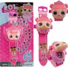 Linda ci￪ncia de desenho animado Doll Watch 24 Proje￧￣o de padr￵es Flip Electronic Watch Children Use Toy Table Table Kids Kids Toys