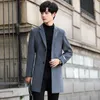 The 2022 Winter In Men's Windbreaker Long Wool Woolen Cloth Coat Male Han Edition Cultivate Morality1